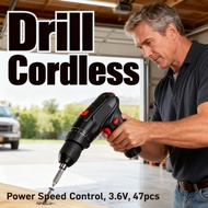 Powerful drill 3.6V screwdriver hand tool cordless battery high-speed 47pcs