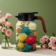 MXBEAUTY Thermos Bottle, Retro Floral Printing Flower Insulated Kettle, Portable Stainless Steel 800