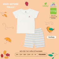 [Chính hãng] Bộ cộc tay Lullaby bé trai viền cổ NH398M - 24M-4Y chất petit {{KAWAIIBEBE SHOP}}