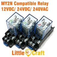 MY2N LY2N 12VDC 24VDC 240VAC Compatible Relay & Base