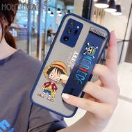 (มีสายรัดข้อมือ) Hontinga เคสมือถือ เคสโทรศัพท์ เคส Samsung Galaxy Note20 Note 20 UltraกันกระแทกFrostedการ์ตูนอะนิเมะLuffyโทรศัพท์Fullปกหลังเลนส์ตัวปกป้องกล้องถ่ายรูปกรณีสำหรับชาย