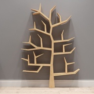 XYPure Solid Wood Tree-Shaped Bookshelf Decorative Shelf Children's Trunk Shape Floor Wall Wall-Mounted Partition Creati