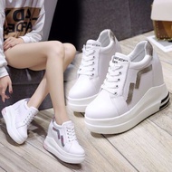 Korean Style Women Wedges Shoes Elegant Shorty Elevator Shoes Lace-Up