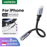 UGREEN MFI Lightning to 3.5mm Jack AUX Cable Made for iPhone 13 / iPhone SE2/12/11/XR/XS/XS MAX/8Plus/8/iPhone 7 Plus/iPad Air/Pro 3.5mm Lightning 3.5 MFI Headphones Audio Adapter Splitter