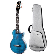 Enya Tenor Ukulele All Solid Flame Maple Ukulele with Built-in AcousticPlus Pickup and Deluxe Ukulele Case(EUT-E6)