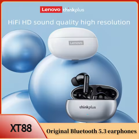 NEW Original Lenovo XT88 TWS Wireless Earphone Bluetooth 5.3 Dual Stereo Noise Reduction Bass Touch 