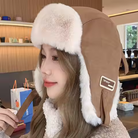Thick Warm Russian Ushanka Fur Hat Fashion Male Female Winter Hat Black Grey Earflap Ski Russian Cap