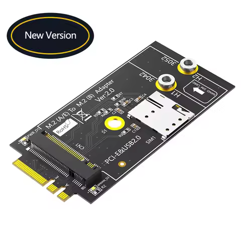 NGFF M.2 Key A+E Interface To Key-B Wireless Adapter Card With 1 NANO SIM Holder For 5G 4G LTE WWAN 
