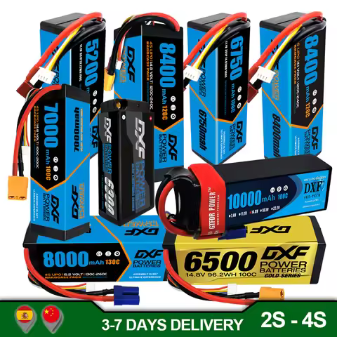 DXF Lipo Battery 2S 3S 4S 7.4V 11.1V 14.8V 5200mah 6500mah 6750mah 7000mah 8000mah 8400mah for RC Ca