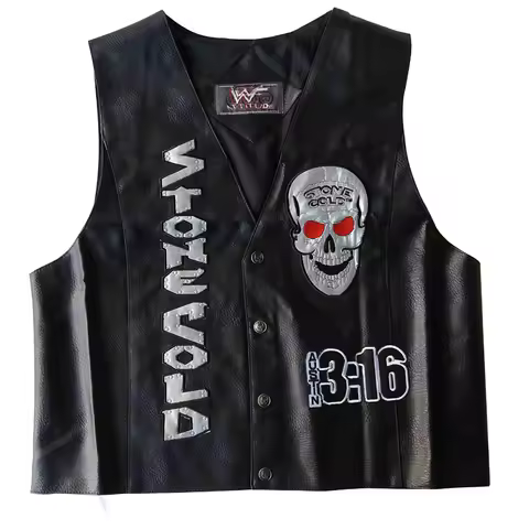 Steve Austin 3:16 Smoking Skull Vest Skull Vest Texas Rattlesnake New Austin 3:16 Smoking Skull Vest