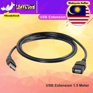 USB Extension USB 2.0 Extension Cable USB Cable Male To USB Female Data Sync Cord 1.5 meter