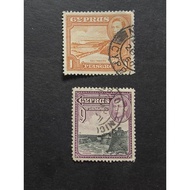 cyprus04 Cyprus king era stamps used 2 different