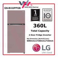 LG 360L Refrigerator 2 Door/Peti Ais 2 Pintu Inverter (GN-B332PPGB) (Pink) Peti Sejuk/Fridge/冰箱