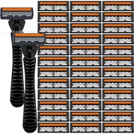 3-Layer Orange Stainless Steel Safety Razor Blade Manual Razor Hair Removal Washable Supply Exclusiv
