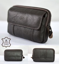 tas pinggang kulit asli sarung hp horizontal rebah 55 6 inch import