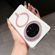 適用mate60pro手機殼高透問號設計mate70pro防摔磁吸手機殼-粉色磁吸-高透問號 華為 Mate 60 Pro
