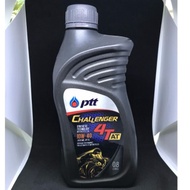 PTT ขวดสีดำ ฝาดำ Challenger SEMI-SYNTHETIC TECHNOLOGY น้ำมันเครื่องรถจักรยานยนต์ 4AT LOW-40 ขนาด 0.8 ลิตร