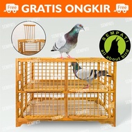 DONGDANG MERPATI KAYU JATI SUPER DONGDANG MERPATI 2 PASANG 4 PINTU KANDANG MERPATI SANGKAR DONDANG J