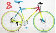 單速公路單車 直把 雙碟刹 成人單車  24吋 868元，26时888元 bbcwpbike 八色供選  包安裝/包送貨  可免費升級實芯車肽(請落單說明)，另加100元升級40刀車圈(24吋968元