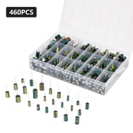 ชุดกล่องอลูมิเนียมหลากประเภทตัวเก็บประจุแบบอิเล็กโทรไลติก24ชิ้น0.1UF-1000UF