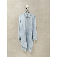 KEMEJA PRELOVED TUNIC BLOUSE LONG SLEEVE SHIRT FOR WOMEN JEANS LIGHT BLUE HNM H&M H & NM buttons nur