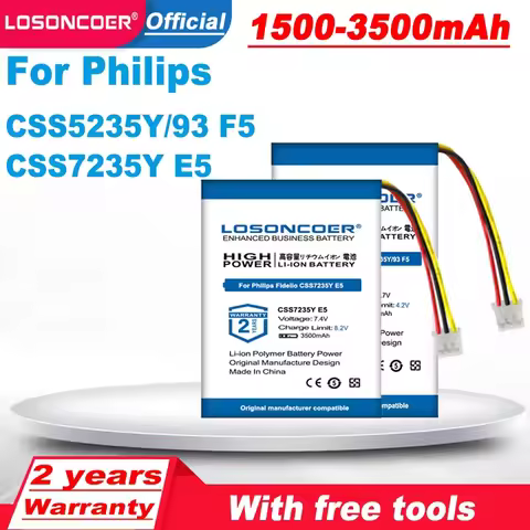 LOSONCOER 1500-3500mAh Battery For Philips Fidelio CSS5235Y/93 F5 CSS7235Y E5 Speaker