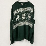 เสื้อสเวตเตอร์ถักคอตตอน DOCKERS มือสอง สีเขียว ไซส์ L