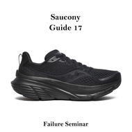 Saucony GUIDE 17 Normal Last Black All Socony Road Running Stable Support Jogging Shoes Men's Women'