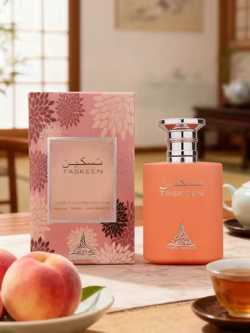 Paris Corner Taskeen Peach Tea EDP 3.4 Fl Oz,Unisex Gentle Healing Perfume,Sweet Peach Tea Calming S