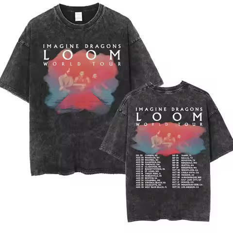 Imagine Dragons Band - Loom Tour 2024 New Album T Shirts Men Women Fashion Hip Hop Style Retro Washe