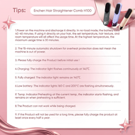 Enchen H100 Sikat Pelurus Rambut Cordless Hair Straightener Comb Portable Negative Ionic Hair Straig