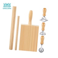 [Gralara] Pasta Making Tool Set Wooden Handle Dumpling Making Gnocchi Pasta Maker