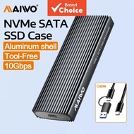 MAIWO M.2 NVMe SATA SSD Enclosure USB 3.1 GEN2 10Gbps with UASP Trim Up to 8TB PCIe NVMe NGFF SATA S
