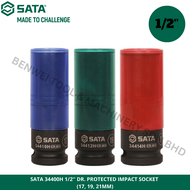 SATA 34400H 1/2 DR. PROTECTED IMPACT SOCKET (17 19 21MM) / LONG DEEP SOCKET BOX