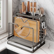 [in stock] 7593Kitchen knife rack, chopstick cage, storage rack, multifunctional countertop chopping