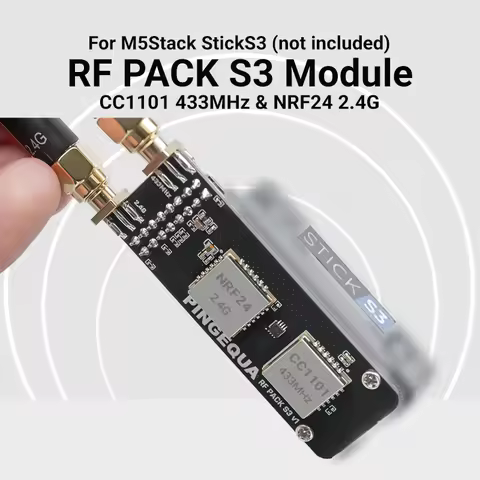 M5Stack StickS3 Dual-Band Module CC1101 433MHz NRF24L01 2.4GHz With Bruce Firmware PINGEQUA RF Pack