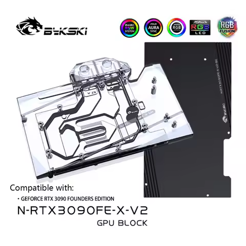 Bykski GPU Water Cooling Block For NVIDIA RTX 3090 Founder Edition , Video Card Cooler System , PC R