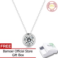 BAMOER สร้อยคอเพชรโมอิส1กะรัตสร้อยคอ VVS1สี D สำหรับผู้หญิง925เงินสเตอร์ลิงเครื่องประดับงานแต่งงาน M
