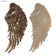 JINSIHU Patches Embroidery Iron-on Gold Trendy 1 Pair DIY Clothes Decoration
