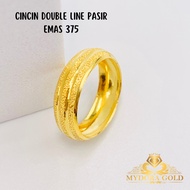 MydoraGold Cincin CBR Double Line Pasir l Emas 375 Gold Original l Jewellery Fashion Ring