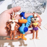 Cartoon Bugs Bunny Doll Keychain Cute Tweety Bird Daffy Duck Porky Pig Key Rings Pendant Accessories