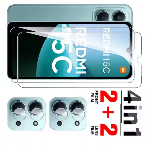 4 in 1 Protective Glass For Xiaomi Redmi 15C Screen Glass Redmy 15 C C15 Redmi15C 4G 5G Global Lens