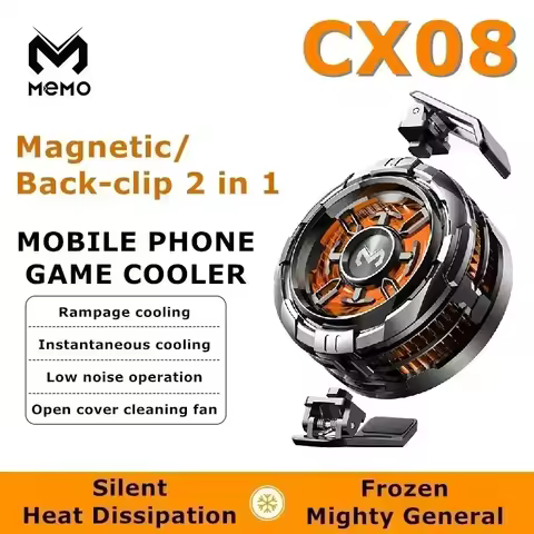 MEMO NEW CX08 Mobile Phone Semiconductor Cooling Fan Magnetic Back Clip 2 IN 1 Iced Radiator for IPh