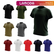[S-2XL][Lamoda]SIMON Unisex Round Neck Plain Microfiber Short Sleeve T-Shirt Jersey T Shirt (Anti-Ba