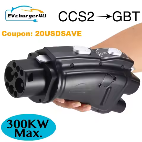 EVcharger4U CCS2 to GB/T EV Converter Adapter DC 300A 1000V 300KW CCS Combo 2 to GBT for BYD JAC Zee