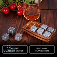 COOL Whiskey Stones And Whiskey Glass Gift Set Of 4, For Men | Father's Day, 6 Granite Whiskey Stone