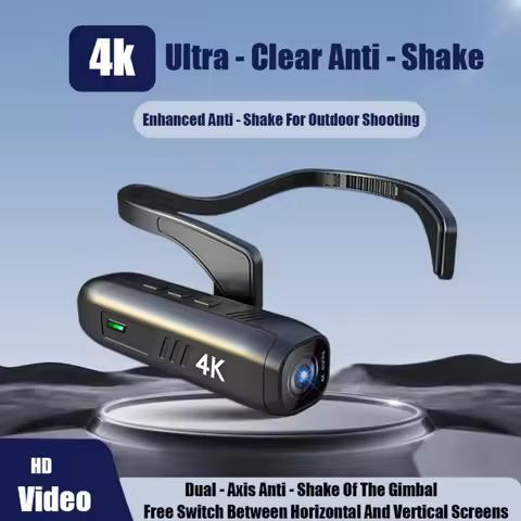 4K/30FPS Head Mounted Camera Wearable WiFi Video Camera Camcorder 120°Wide Angle Lens Anti-shake Bui