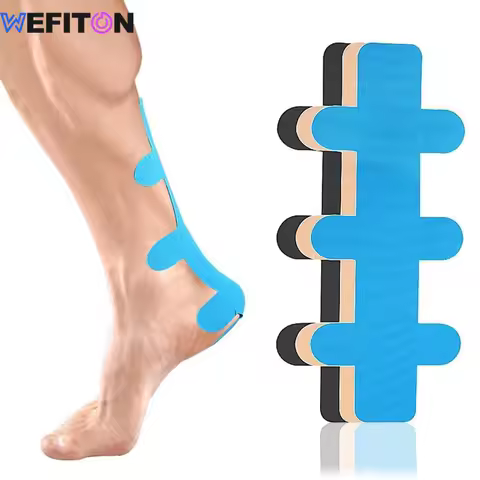 10PCS Pre-Cut Kinesiology Tape for Achilles Tendon - Waterproof, Elastic & Breathable Latex-Free Ath