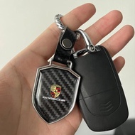 Fashion Car Keychain Key Ring Anti-Loss Keyring For Porsche Cayenne Panamera Macan 911 718 Taycan Bo