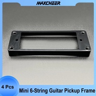 【2023 NEW】 4pcs Flat-Curved Mini 6 String Humbucker Pickup Frame 94x34.8mm Mounting Ring Height-6 Or 10mm Inner-68.7x28mm Black